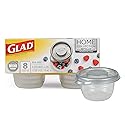 Glad GladWare Home Mini Round Food Storage Containers - Small Meal Container Holds up to 4 Ounces of Food - Lock Tight Seal, 8 Count