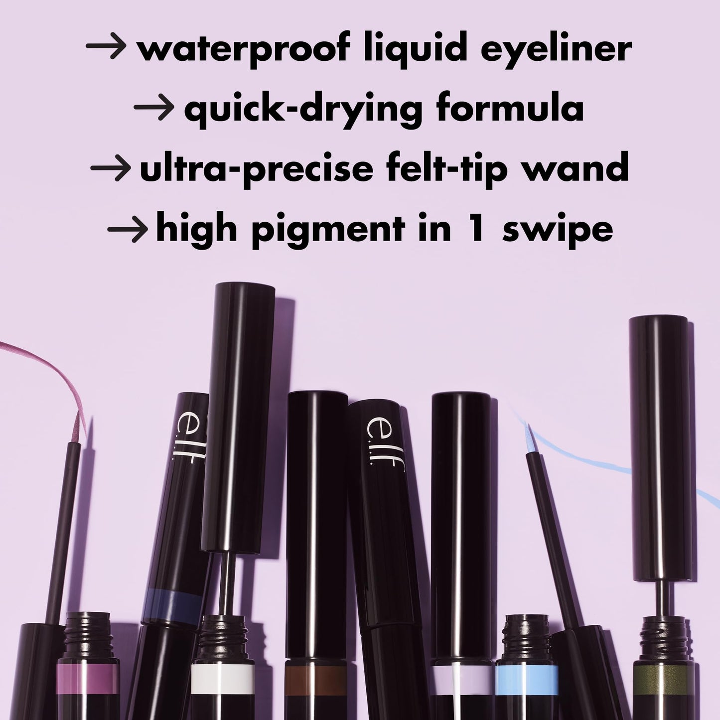 e.l.f. H2O Proof Inkwell Eyeliner Pen, High-pigment, Waterproof Liquid Eyeliner, Delivers A Matte Finish, Vegan & Cruelty-free, Caffeinated