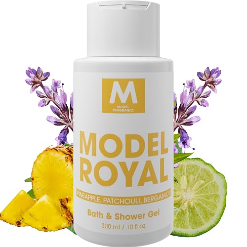 Model Royal Gourmand Body Gel | Pineapple, Patchouli, and Bergamot a Scented | Hydrating, Nourishing, and Refreshing Shower Gel | Scented Spa Products Beauty & Personal Care MODELFRAGRANCE