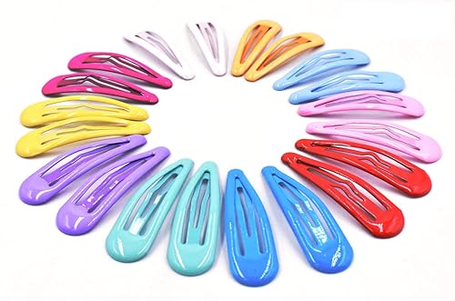 Art&Beauty 10 Pairs Colorful Glossy Snap Prong Clips Bendy Hair Clips Barrettes for Ladies Girls Women Adults Hair Bow By Art&Beauty