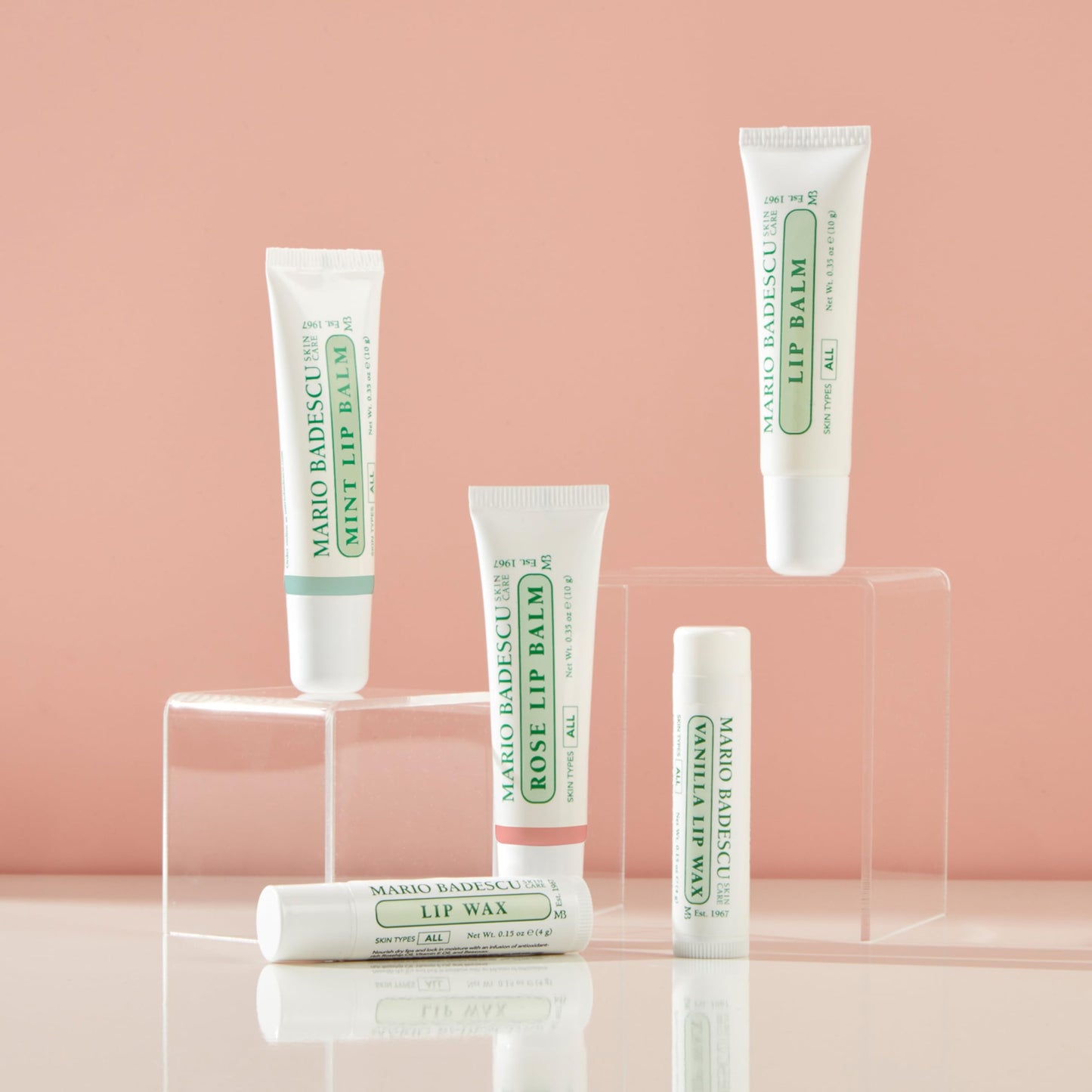 Mario Badescu Lip Balm for Dry Cracked Lips, Trio Pack Includes Mint, Rose, and Original Moisturizer, Ultra-Nourishing Care for Soft, Smooth