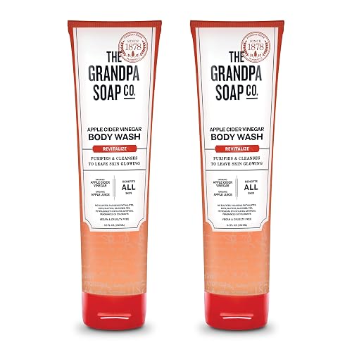 The Grandpa Soap Company Apple Cider Vinegar Body Wash - Purifies and Cleanses to Leave Skin Glowing, With Appl Cider Vinegar and Apple Juice, Helps