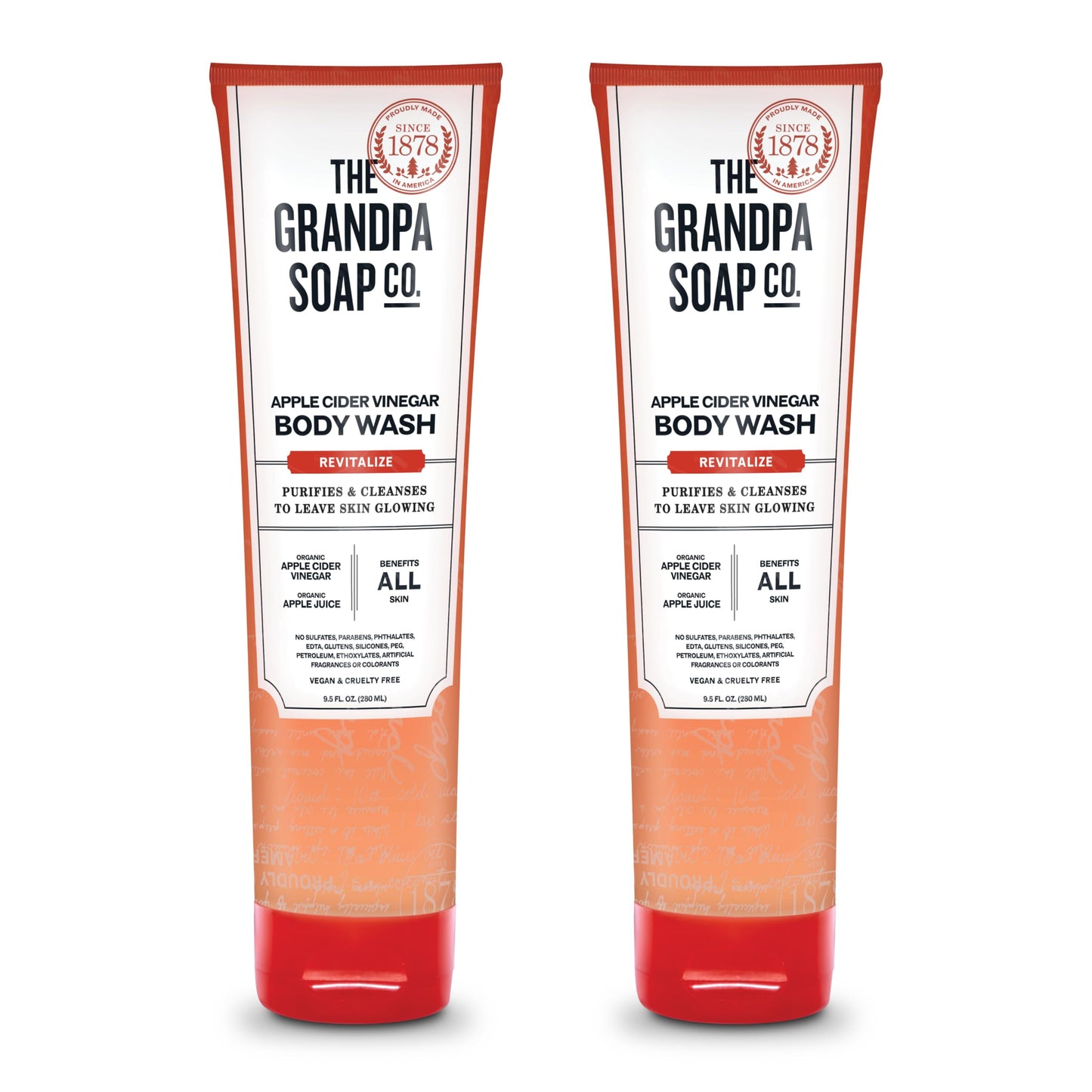 The Grandpa Soap Company Apple Cider Vinegar Body Wash - Purifies and Cleanses to Leave Skin Glowing, With Appl Cider Vinegar and Apple Juice, Helps
