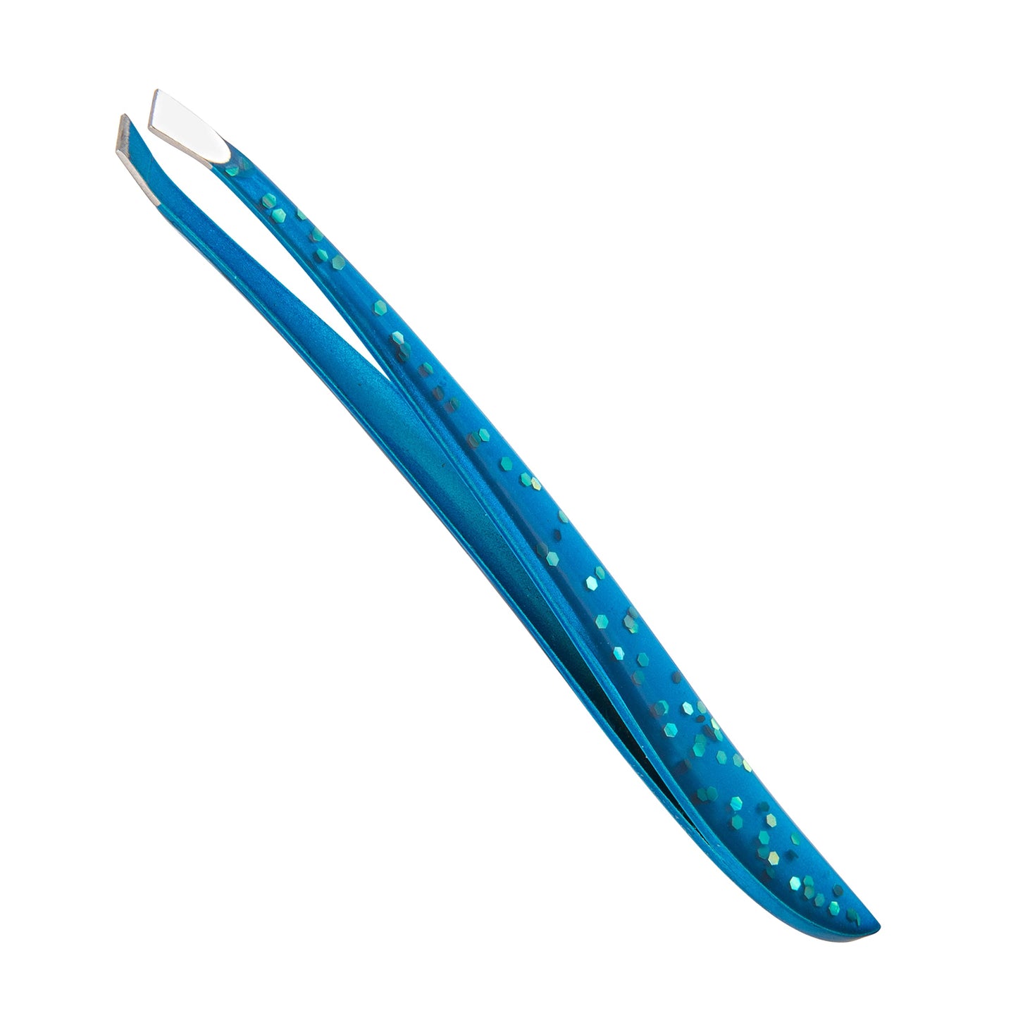 TRIM Azure Collection Slant Tip Tweezer - Precision-Ground Tips Grasp Even The Finest Hairs - Angled to Align with The Brow's Natural Arch