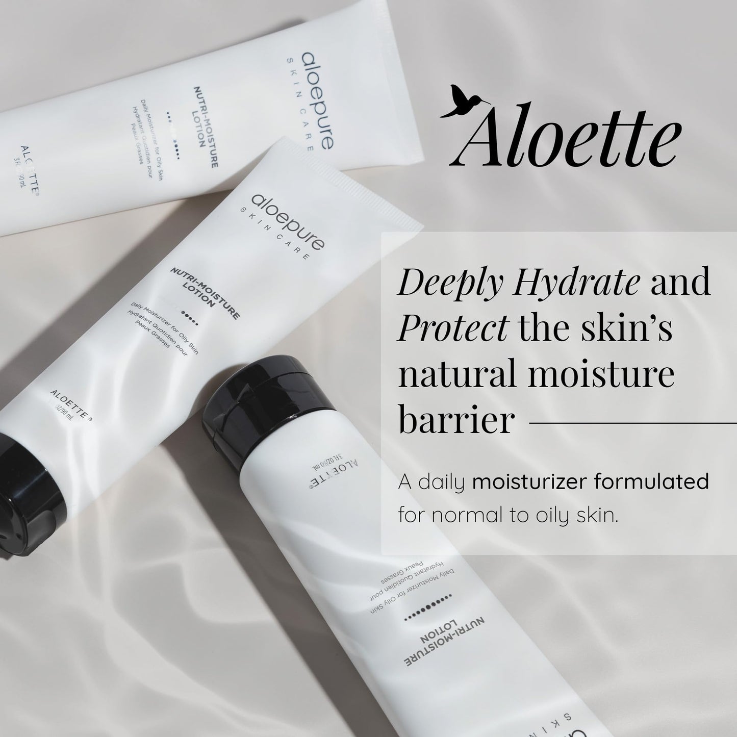 Aloette Facial Moisturizer for Oily & Irritable Skin, Nutri Moisture Lotion - Lightweight Daily Moisturizer for Uneven Skin Tone, Breakouts & Acne