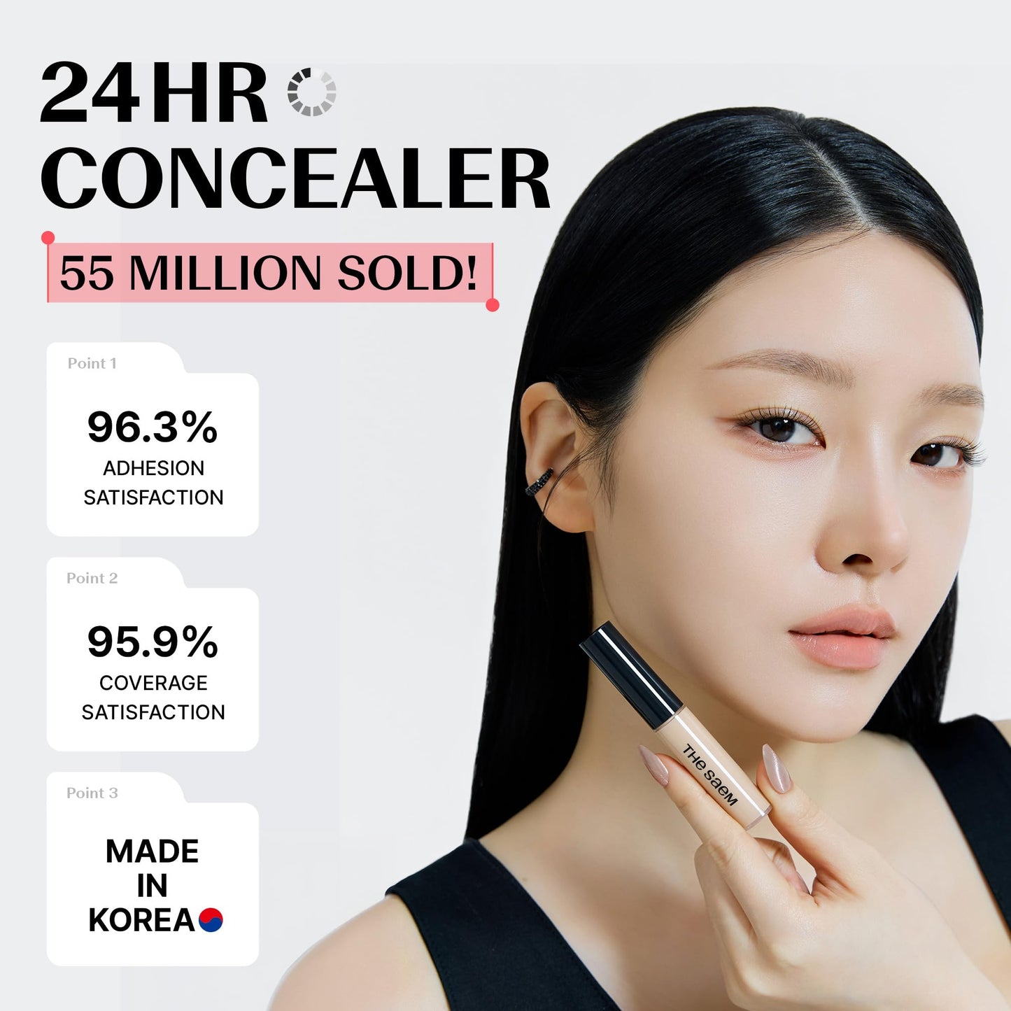 THESAEM Cover Perfection Tip Concealer 0.2 fl.oz. - 1.25 Light Beige Warm Beige for Light Skin Tones 20-21 - High Coverage Long Lasting Concealer Beauty and Personal Care THESAEM