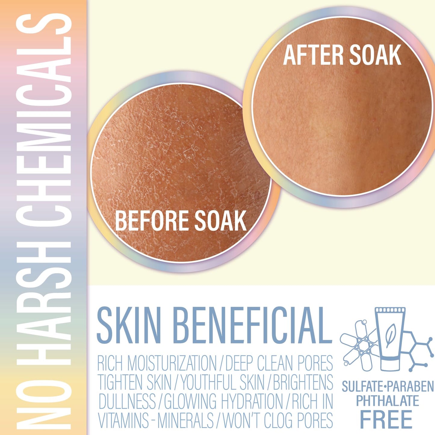 Luxiny Vegan Milk Bath Soak Made with Coconut Milk Powder & Sweet Almond Oil Which Creates A Bath Bomb Dust Soothing Fizz, 8oz (Rainbow)