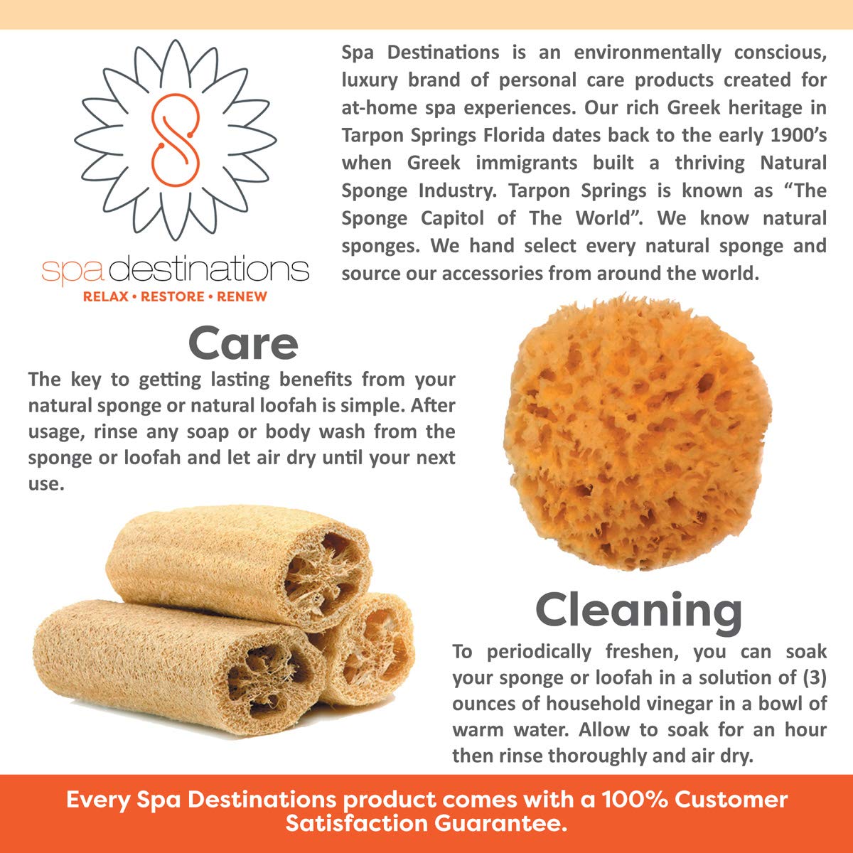 Natural Sea Sponge 6-7" by Spa Destinations Creating The At-Home Spa Experience Beauty and Personal Care Spa Destinations