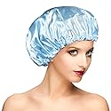 Waterproof Shower Caps, Shower Cap for Women Long Hair, Curly Hair, Short Hair Adjustable Washable Extra Large Bathing Hair Cap for Shower