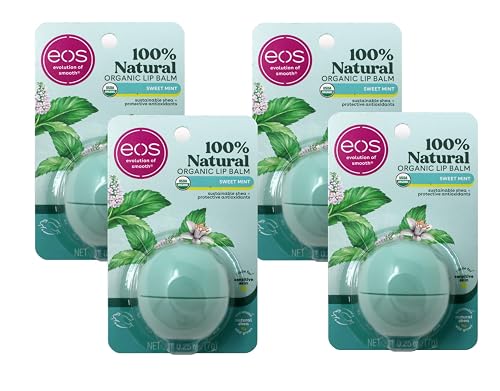 eos Smooth Lip Balm Sphere, Sweet Mint 0.25 oz (Pack of 4)