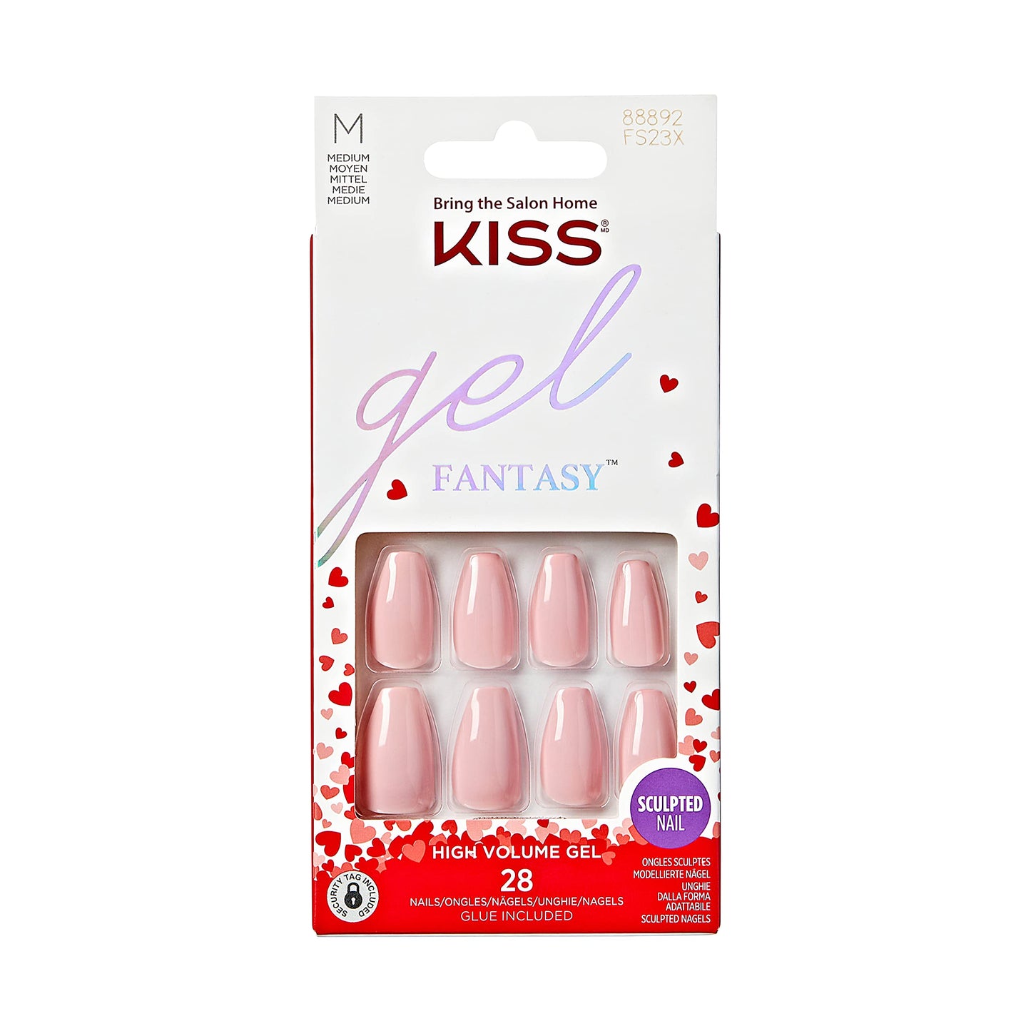 KISS Gel Fantasy Valentine’s Day Sculpted Nails, ‘XOXO’, 28 Count Beauty & Personal Care KISS
