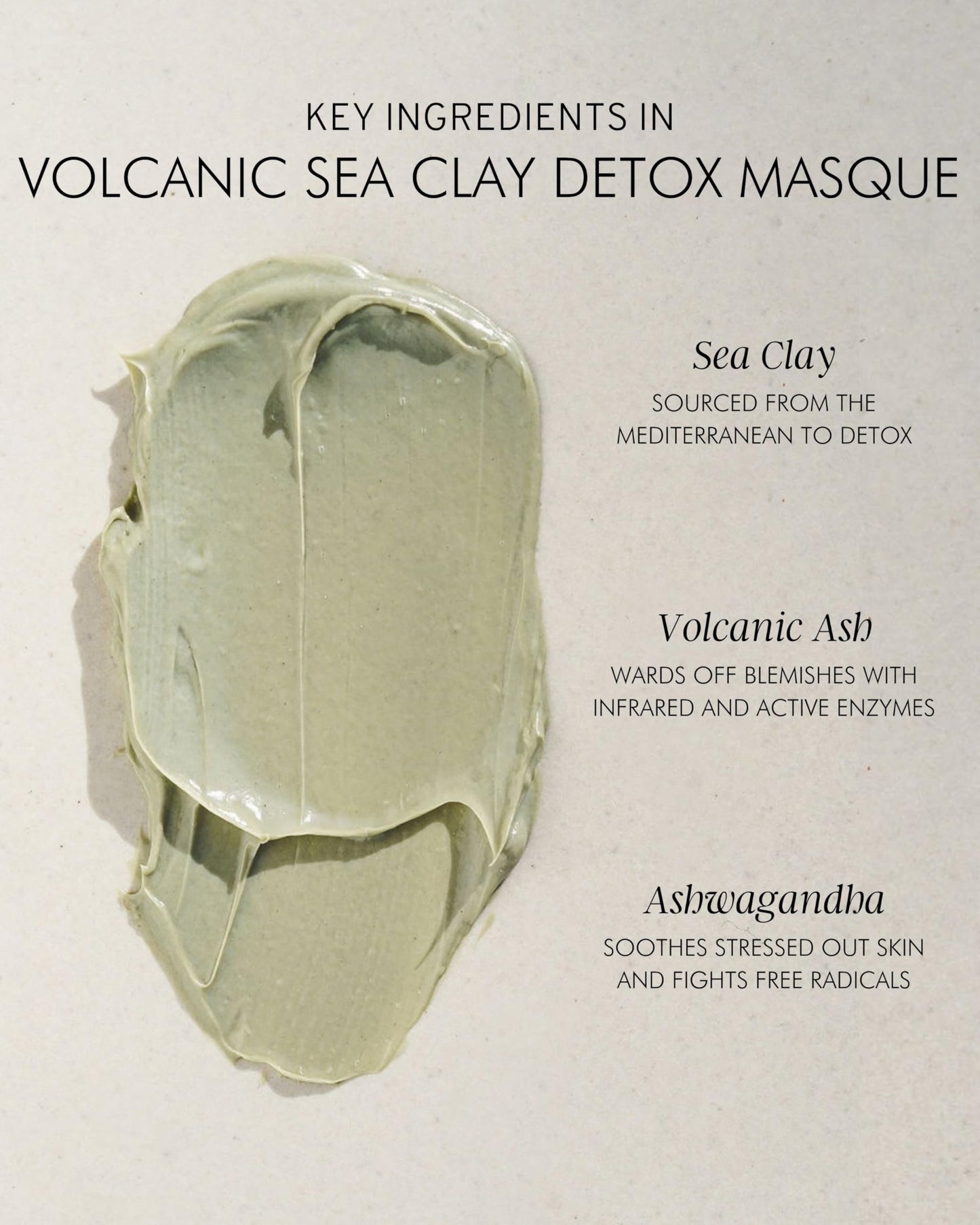 MARA - Volcanic Sea Clay Detox Mask For Clearing Pores & Dull Skin | 4 Natural, Cleansing Clays to Gently Clarify + Exfoliate without Stripping Skin