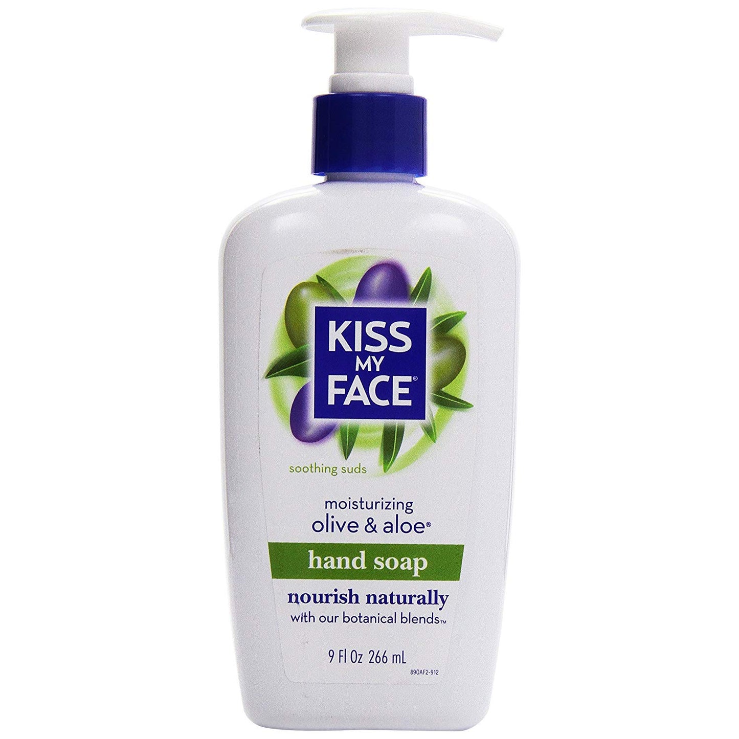 Kiss My Face Moisturizing Hand Soap, Olive & Aloe 9 oz (Pack of 4)