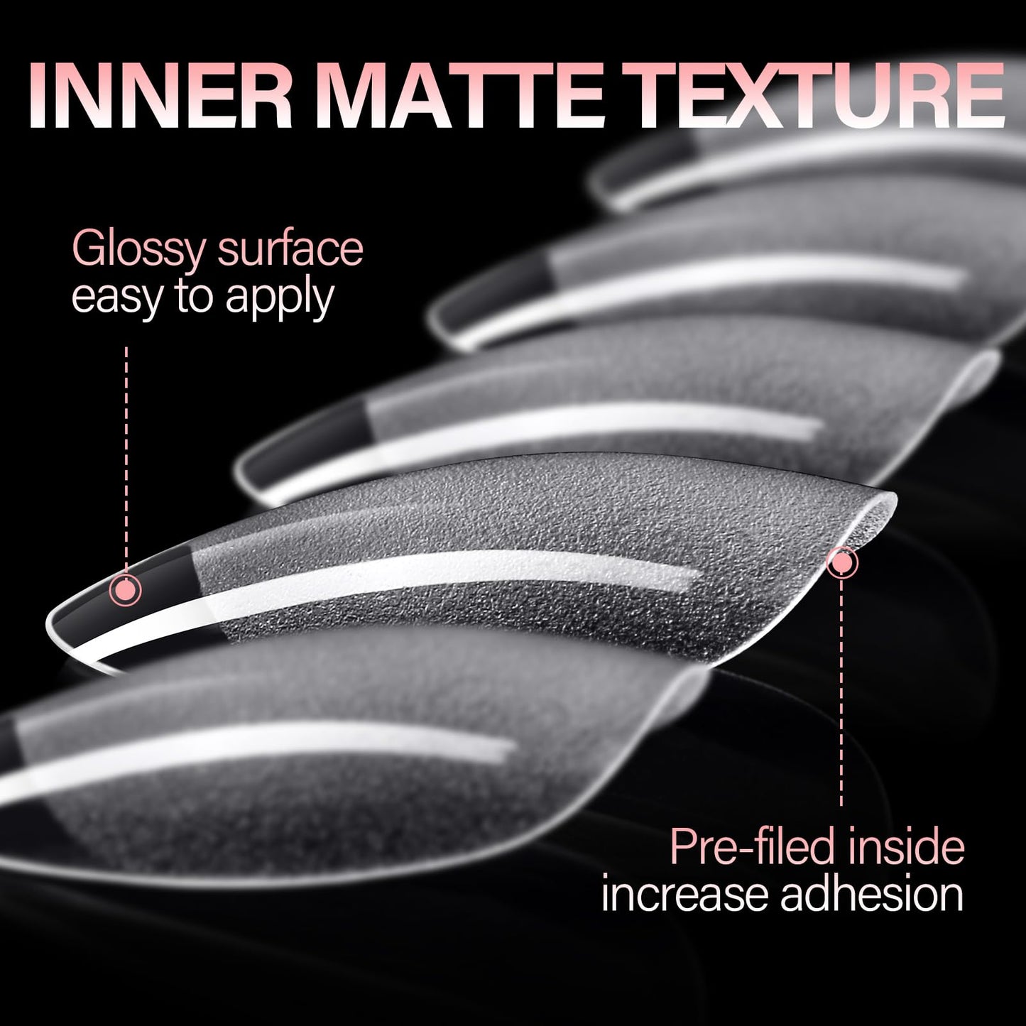 AILLSA Short Almond Nail Tips Pre-Shaped Acrylic Nail Tips Half Matte Full Cover Nails Tips Clear Gelly Press on False Tip Nail for Extension Nail Beauty and Personal Care AILLSA