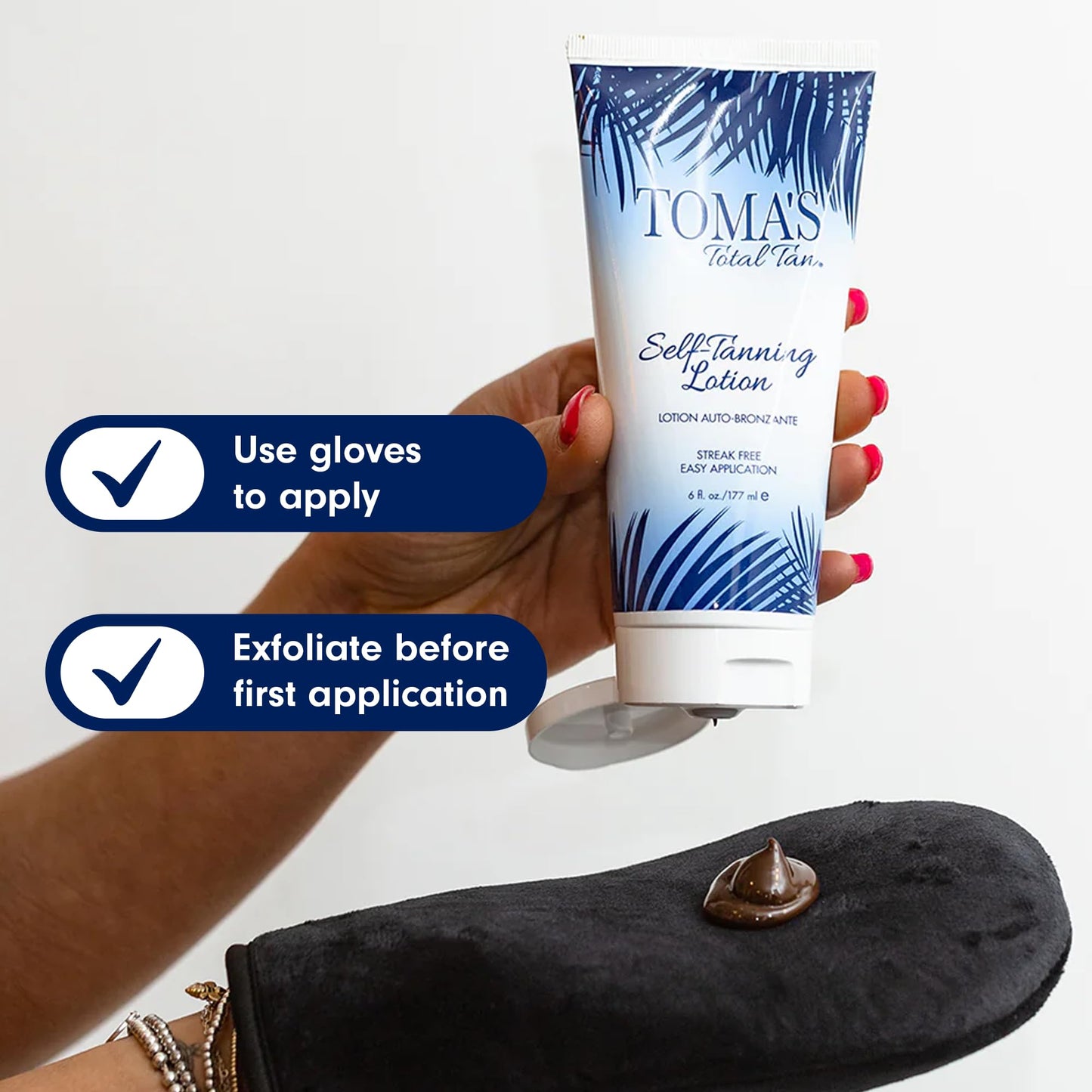 Toma's Total Tan Self-Tanning Lotion Instant Self Tanner - Whole Body Natural Looking Golden Bronze - Non-Sticky Streak-Free Application for Women