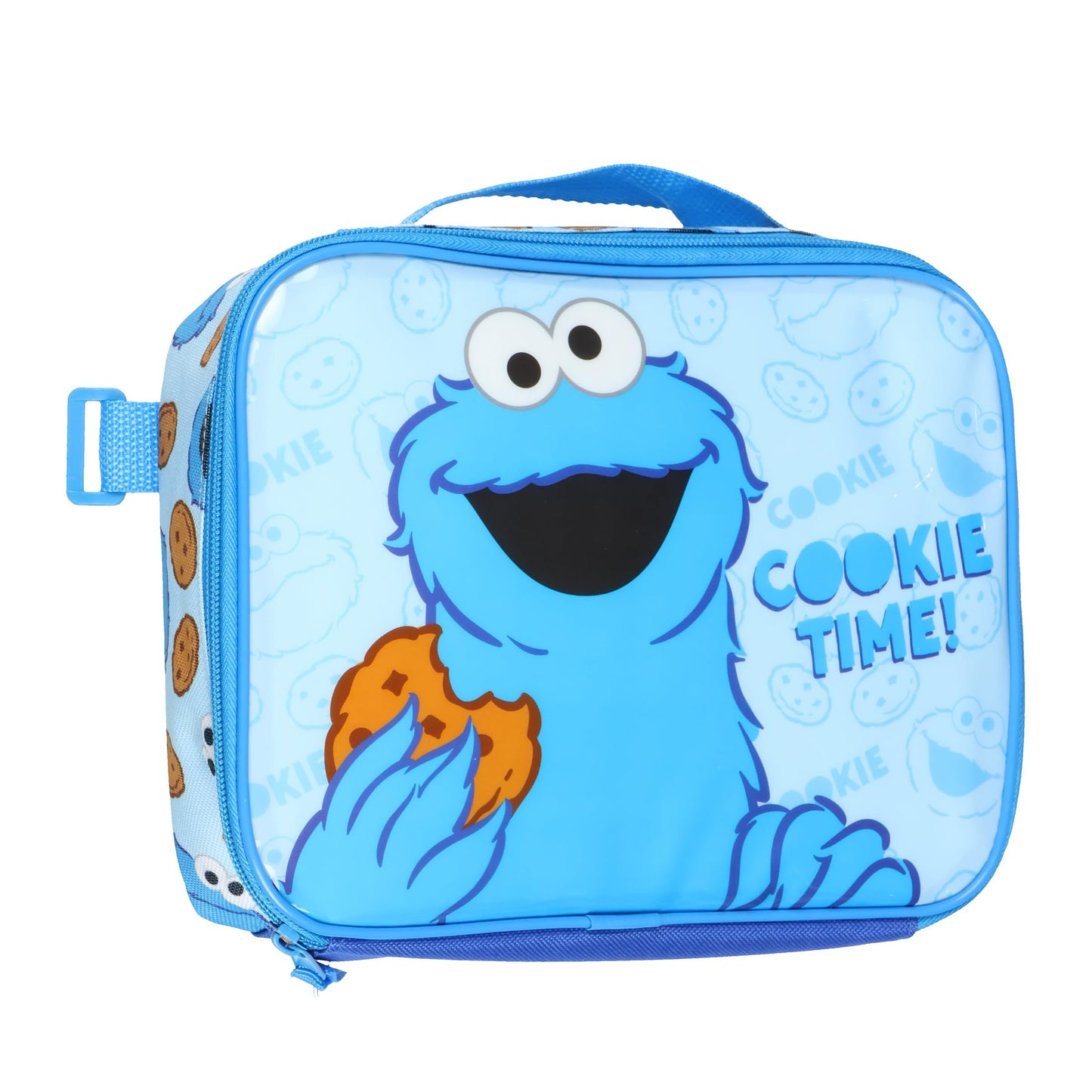 INTIMO Sesame Street Cookie Monster Backpack 5-Piece Mega Set Cookie Time Kids School Bag Lunch Box Pencil Case Water Bottle