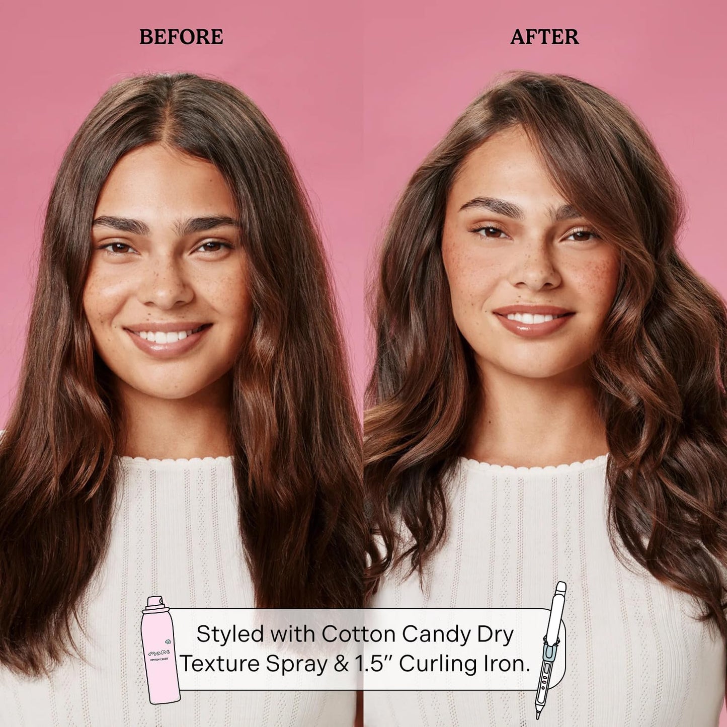 Mane Cotton Candy Travel Size Dry Texture Spray - Volumizing Spray for Fine Hair - Lightweight Hair Styling Spray with Root Lift & Soft Tousled