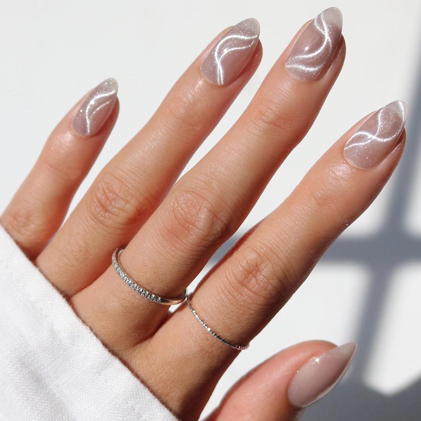 Glamnetic Press On Nails - Short Almond Fake Nails | Velvet Magnetic Abstract Nails, Salon Quality Press On Nails Kit with Glue | Woo-Man! - 30 Nail Beauty and Personal Care Glamnetic Default Title