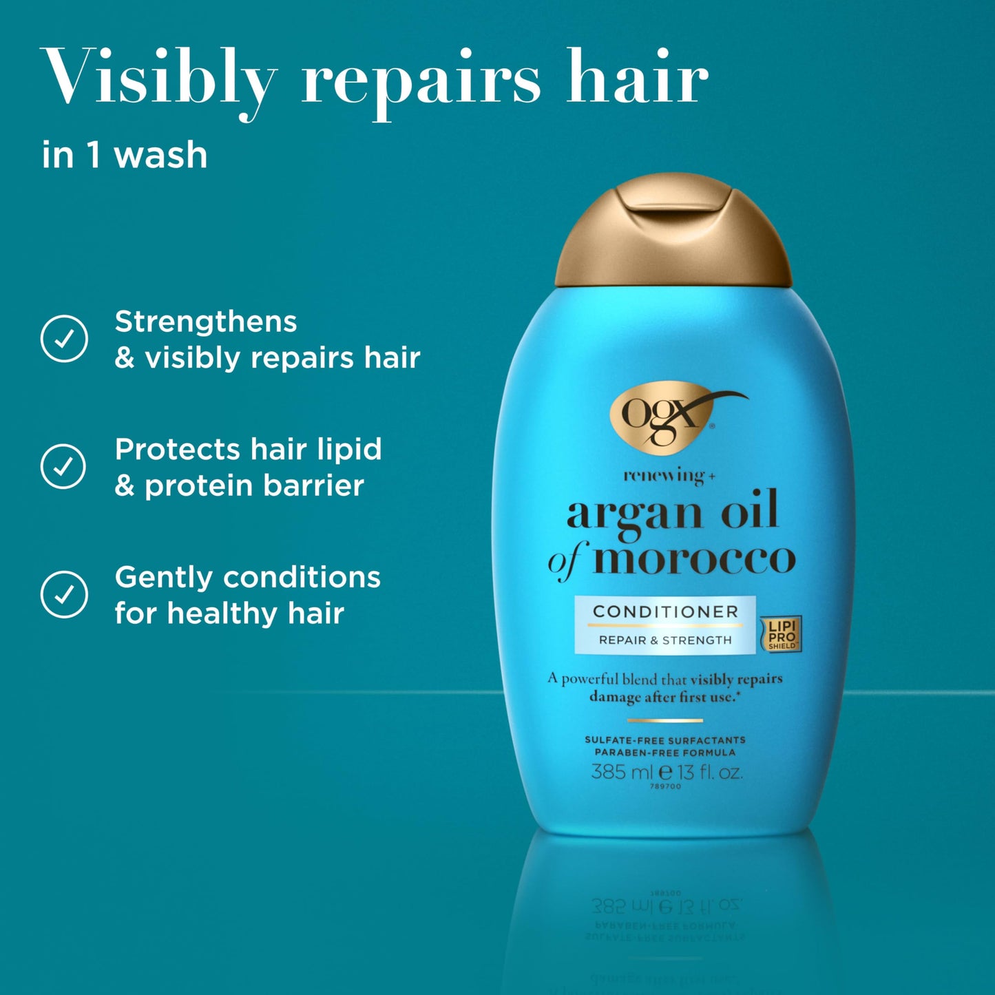 OGX Renewing + Argan Oil of Morocco Conditioner, Repair Conditioner & Argan Oil Helps Strengthen & Repair Dry, Damaged Hair, Paraben-Free