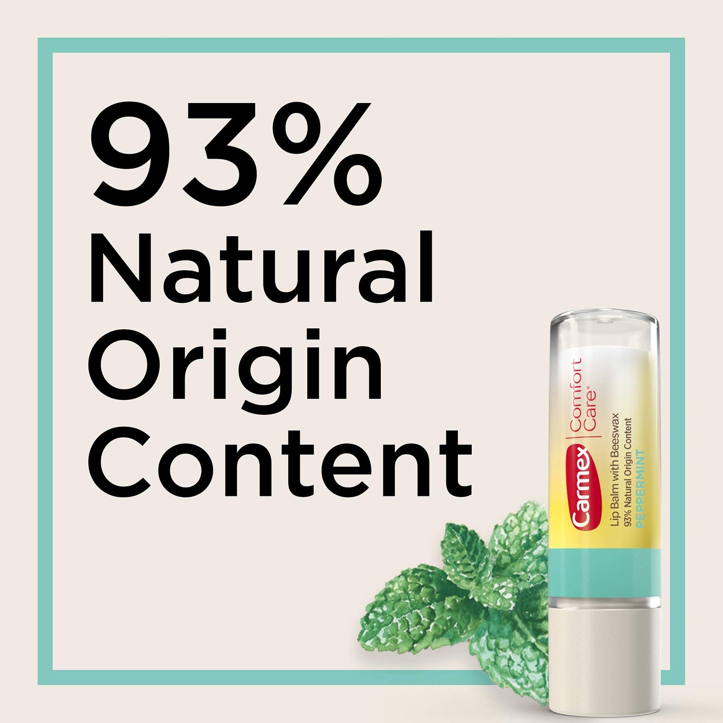 Carmex Comfort Care Lip Balm Stick with Beeswax, Peppermint Lip Balm - 0.15 OZ Each, 2 Count