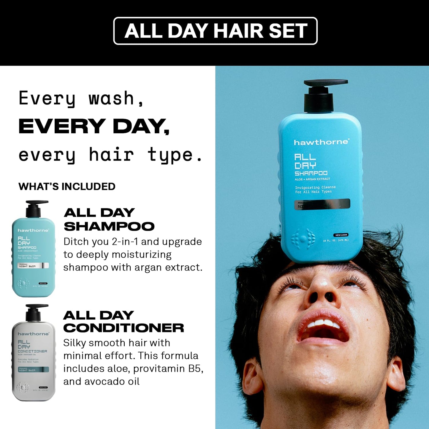 Hawthorne Men's Ultra Nourishing Shampoo and Conditioner Set. Unlock Moisturized, Non-Frizzy Hair with Shea Butter and Coconut Oil. Woody Citrus Beauty and Personal Care Hawthorne