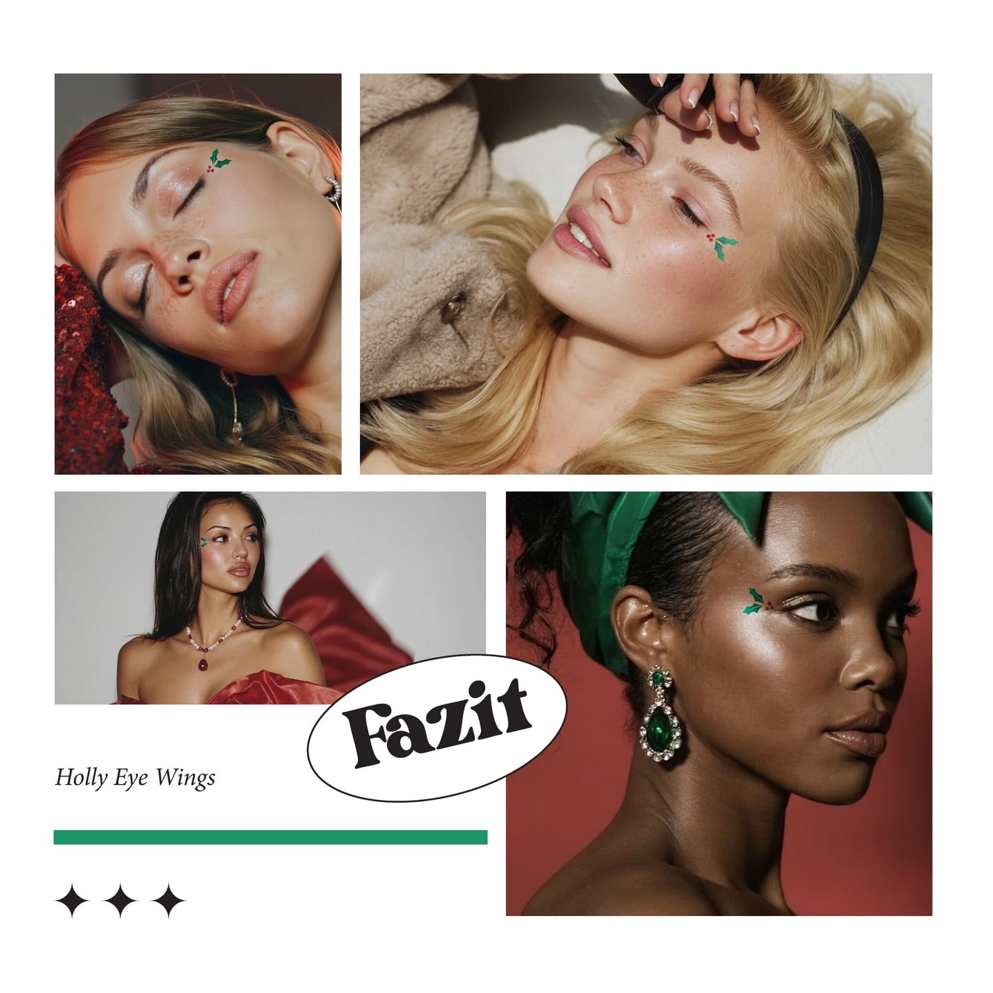 Fazit Makeup Patches - Holly Wings Eye Speckles - Glow Up Make-Up Patches - Cute Glitter Makeup Accessories For Women - Cosmetic Glitter For Face