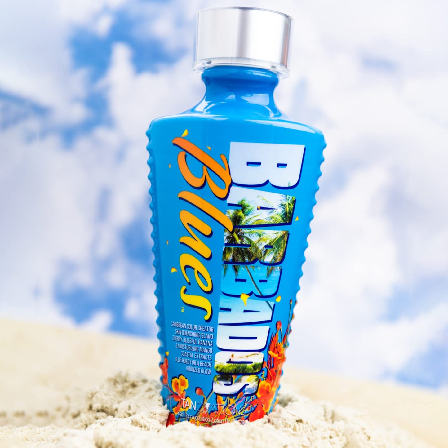 Tanovations Barbados Blues Tanning Lotion - Caribbean Color Creator Skin Quenching Island Cherry, Blissful Banana & Moisturizing Mango Coastal