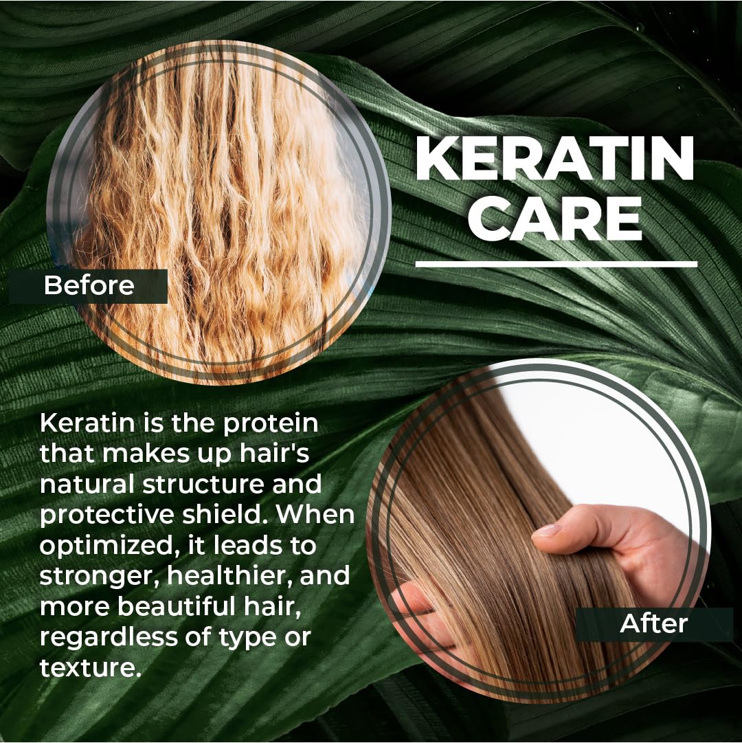 ORGANIC KERATIN SYSTEM PREMIUM - PROFESSIONAL HAIR STRAIGHTENING BUNDLE (Clarifying Shampoo 500ml + Keratin Treatment 500ml + Mask 500ml)