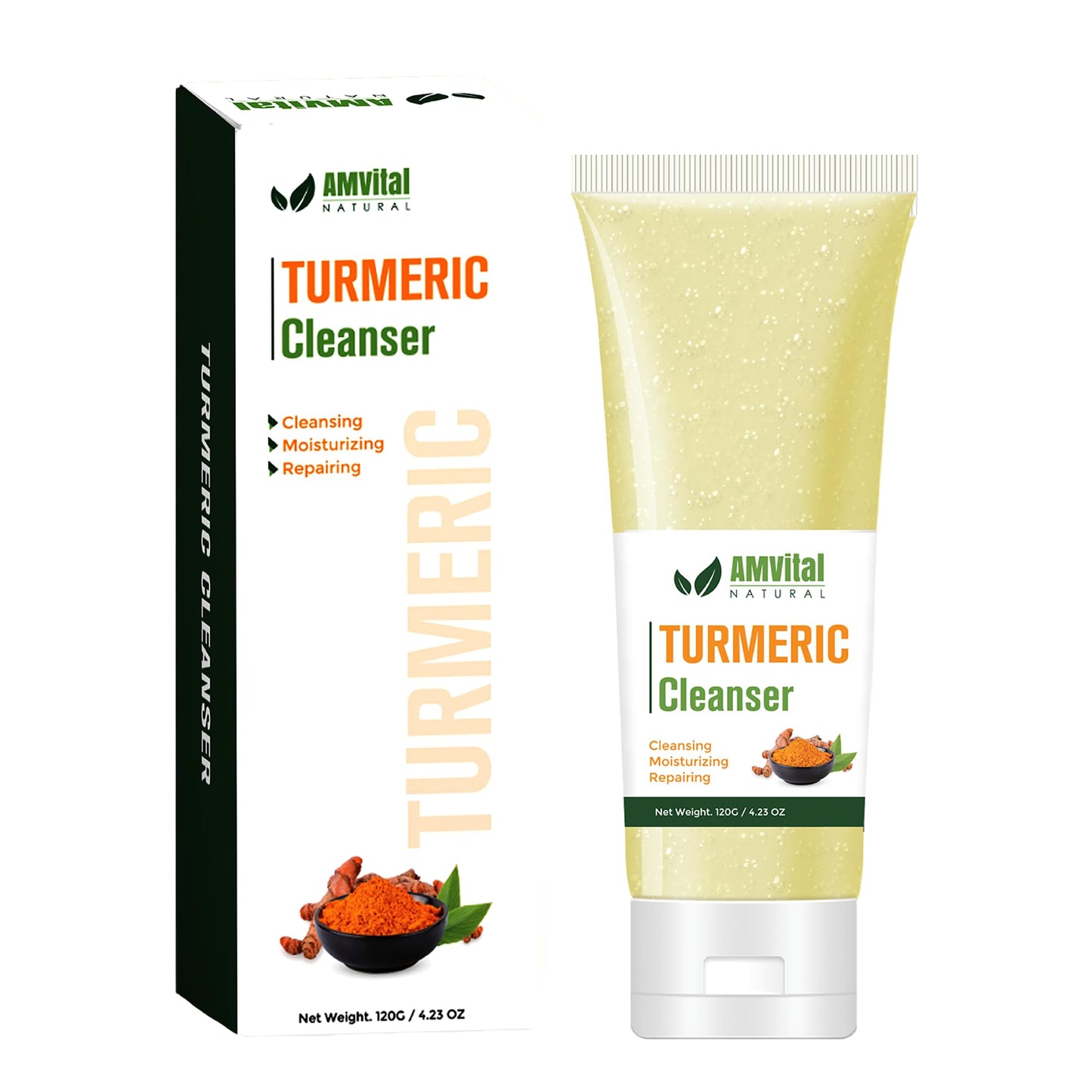 Turmeric Face Wash - Turmeric Facial-Cleanser with Aloe Vera, Vitamin E, and Natural Extracts - Lightweight Daily Gel Face Wash for All Skin Types