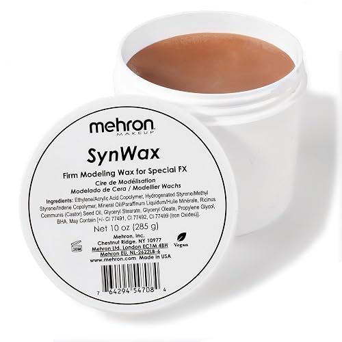 Mehron Makeup SynWax | Firm Modeling Wax for Special FX | Scar Wax SFX Makeup For Fake Scars, Fake Wounds, & Halloween Effects | Made in the USA
