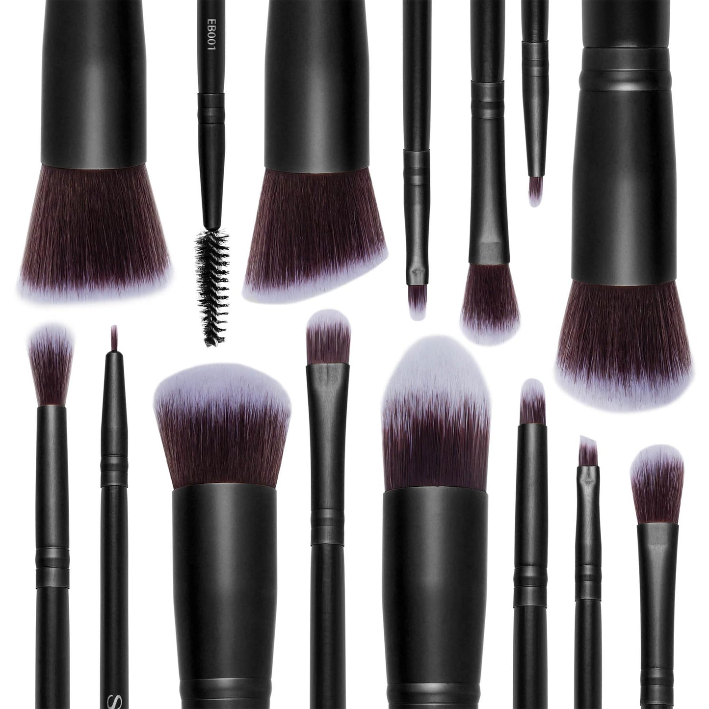 SHANY Makeup Brushes - Black Bombshell - 14-Piece Brush Set - Foundation Powder Concealers Eye Shadows Makeup brushes - Complete Kabuki Makeup Brush
