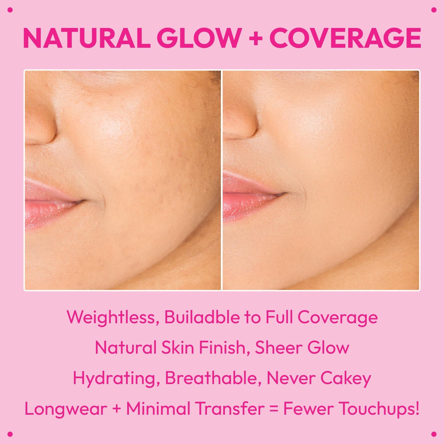 Ruby Kisses Cushion Foundation, Full Coverage Korean Makeup, Lightweight & Long Lasting, All Day Natural Glowy Finish for All Skin Types with Hyaluronic Acid & Bakuchiol (Mocha, 0.52 Ounce)