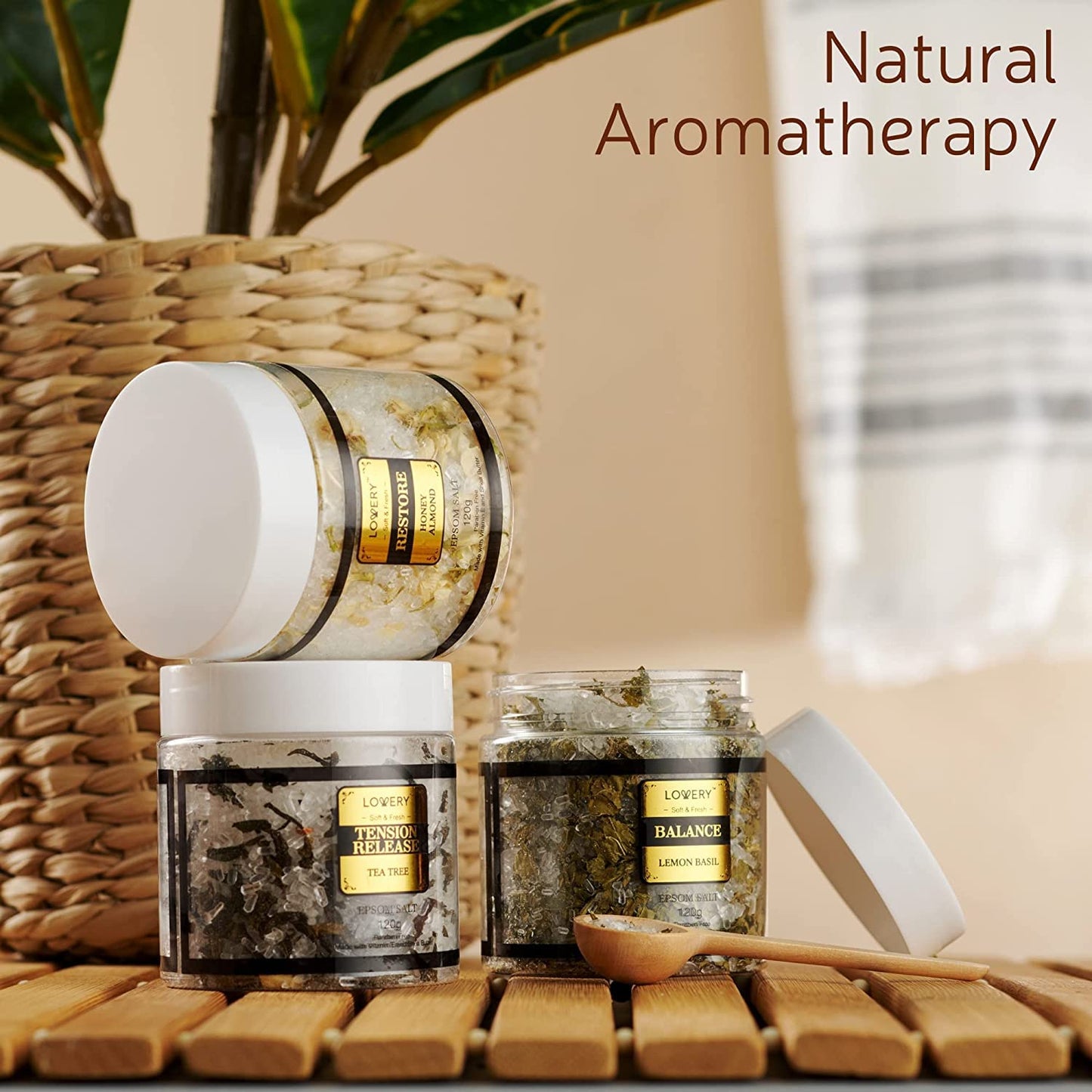 Gifts for Women Who Have Everything Spa Gift Basket, Epsom Bath Salts Gift Basket Set, Self Care Salt W/Essential Oil, Gifts for Mom, Her, Lavender Beauty and Personal Care LOVERY