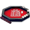 Farkel Game Set with Deluxe Dice Rolling Tray, Built-in Dice-Collection Channel, 2 Sets of Dice, 40-Sheet Scorepad, Classic Family Game