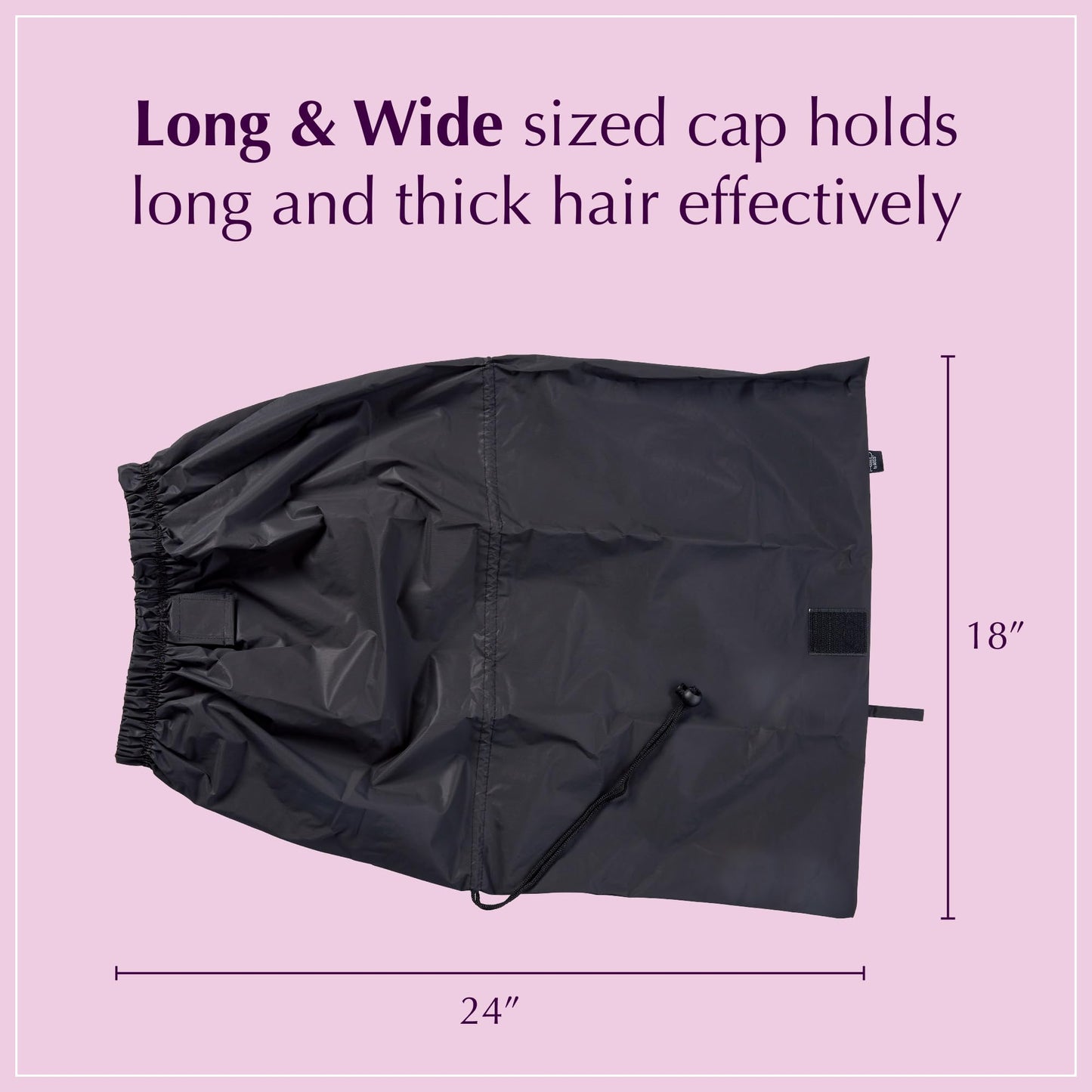 Red by Kiss Essential Super Large Waterproof Braid Shower Cap, Reusable Caps with Elastic Band