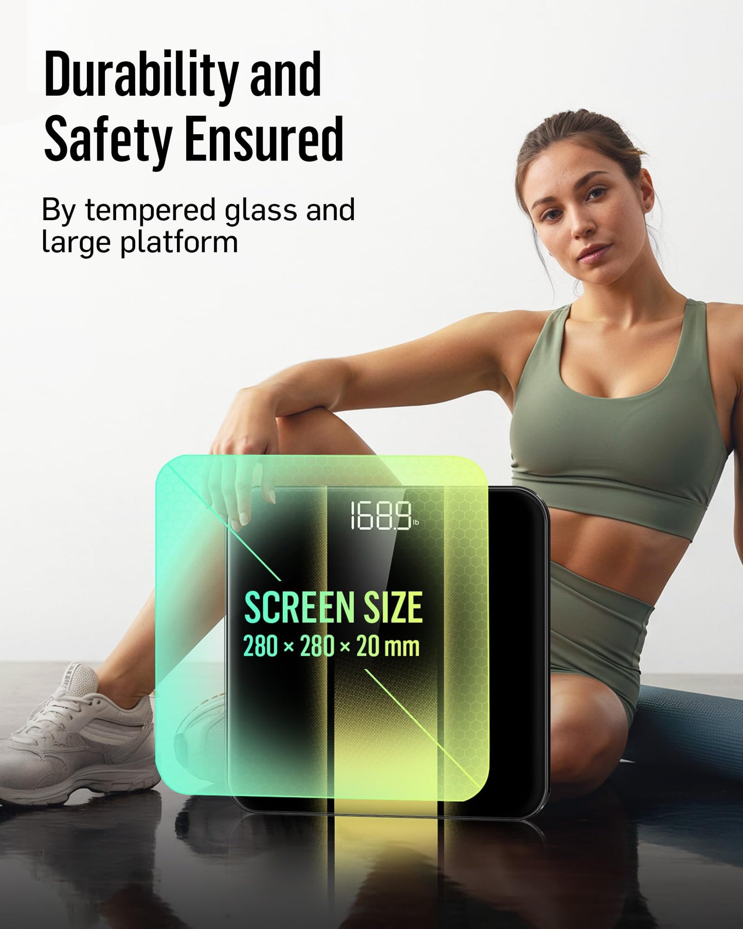 RunStar Digital Bathroom Scale for Body Weight with High Precision, Clear LED Backlight Display, Accurate Scale with 6mm Tempered Glass, 400lb