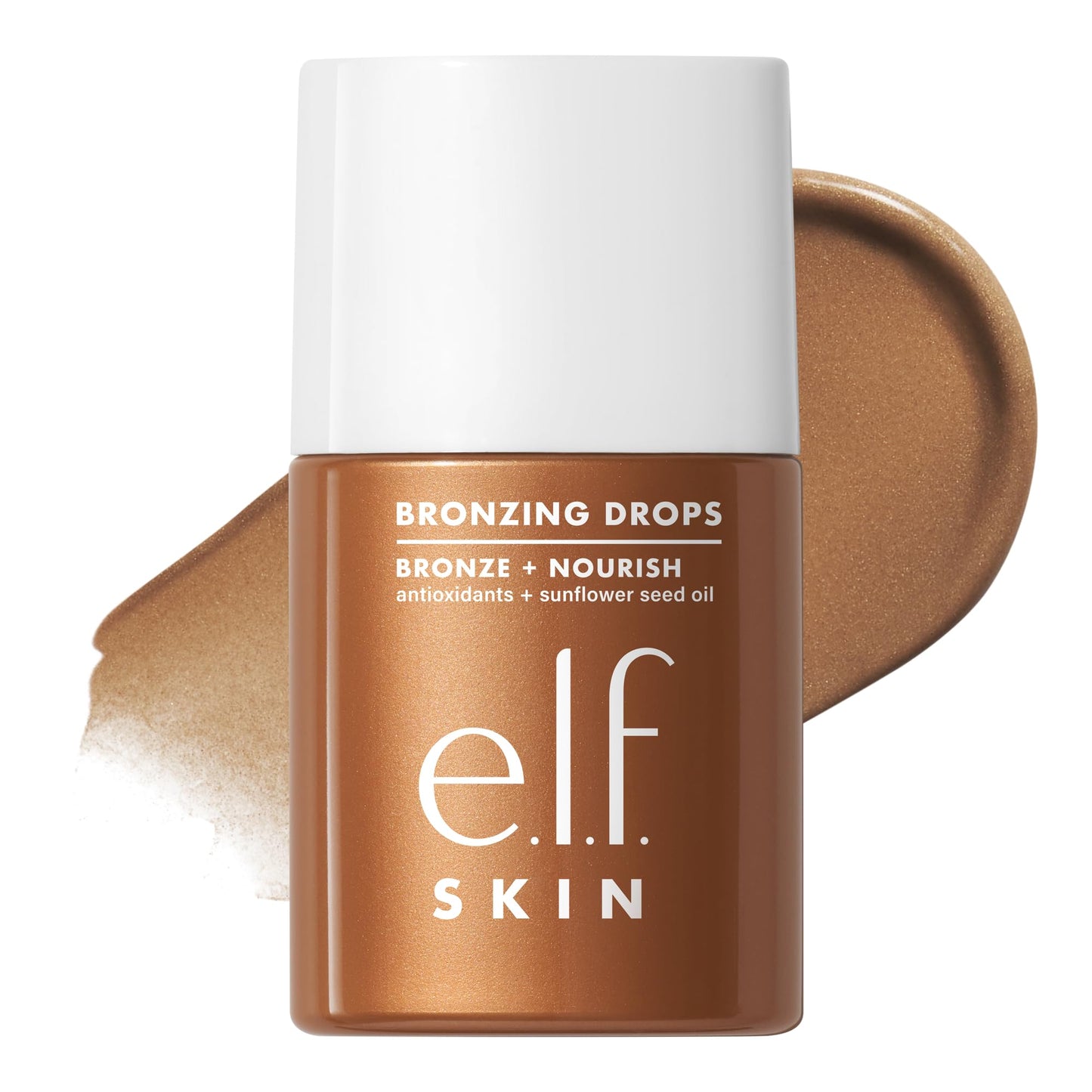 e.l.f. SKIN Bronzing Drops, Liquid Face Tinted Serum with Vitamin E & Sunflower Oil, Shimmer Finish, Vegan & Cruelty-Free, Pure Gold