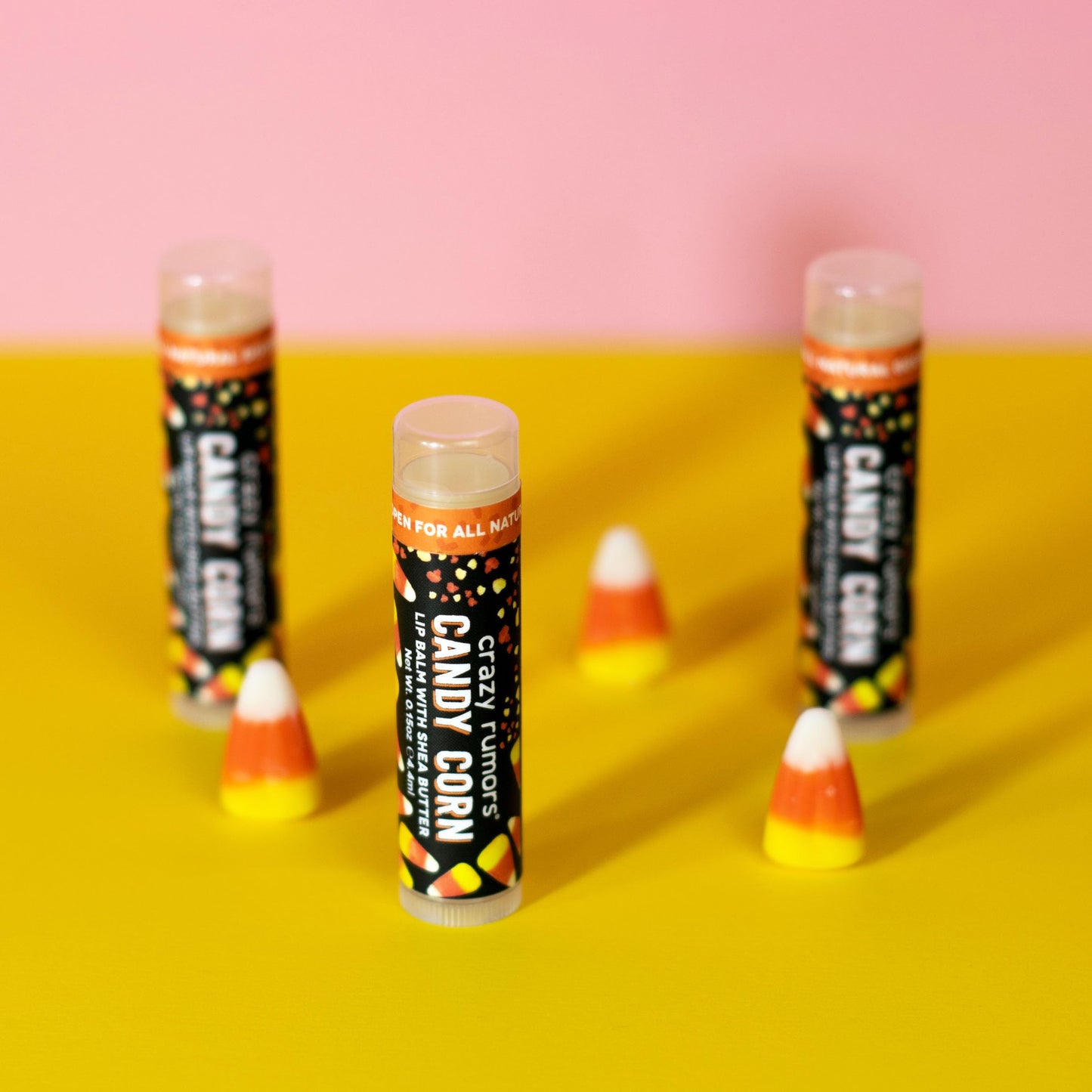 Crazy Rumors Candy Corn Lip Balm, 0.15 oz