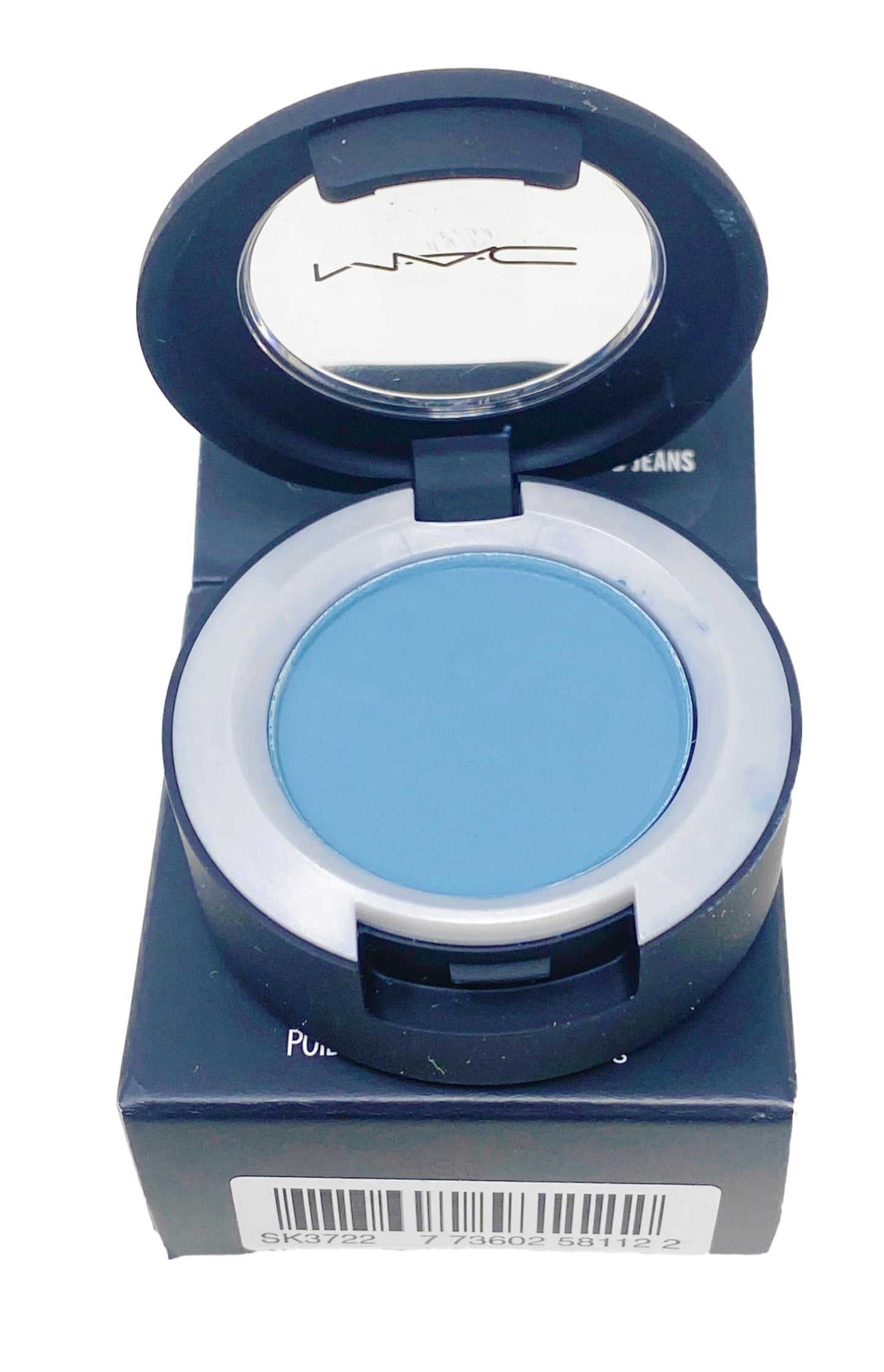 MAC Cosmetics Powder Kiss Soft Matte Eye Shadow - Good Jeans (Muted slate blue grey) .05 Oz / 1.5 g