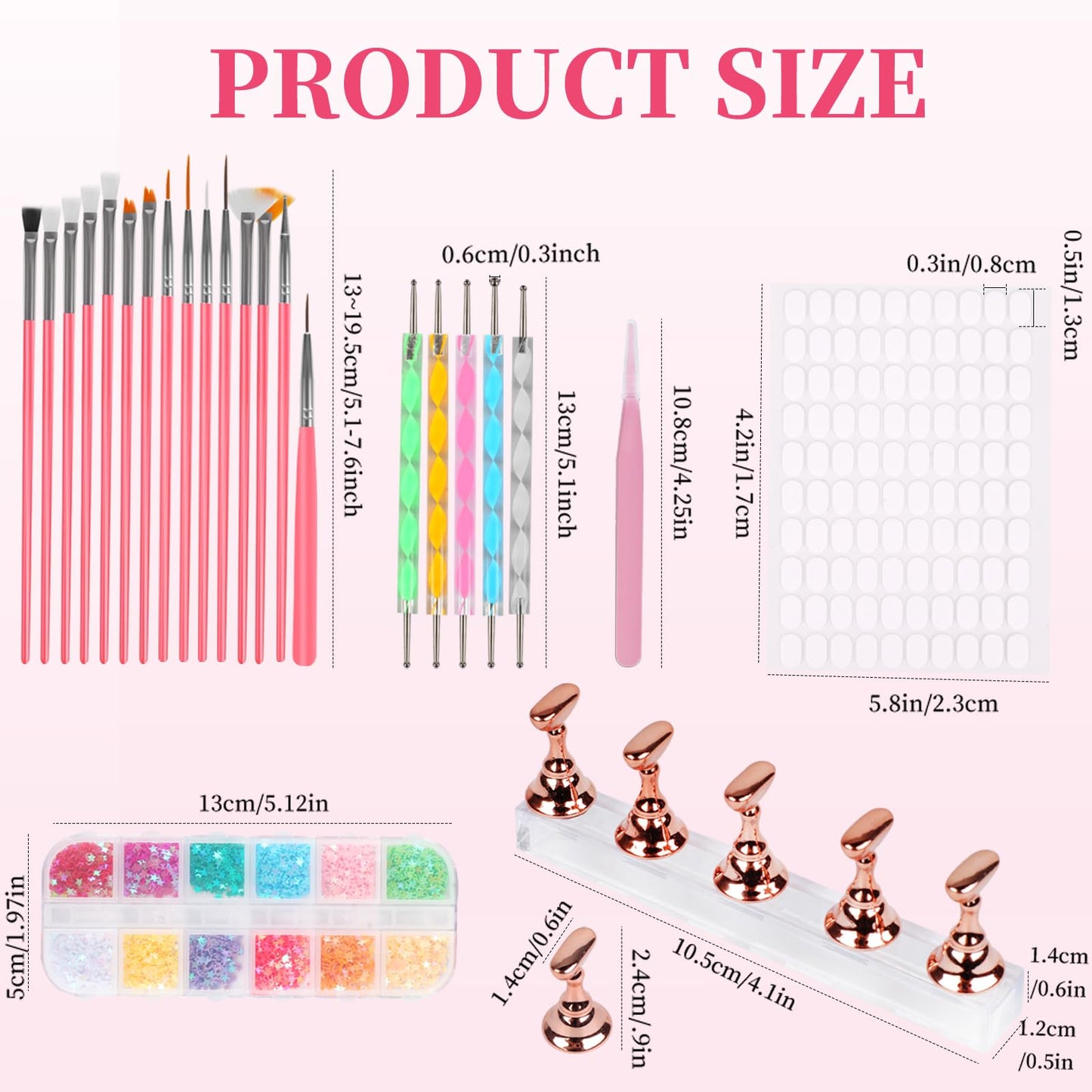 vivinin 25PCS Nail Art Tools Set, Includes Nail Art Brushes, Nail Stand, Dotting Tools, Striping Liner Fingernail Drawing Pens, Jelly Glue, tweezers Beauty and Personal Care vivinin