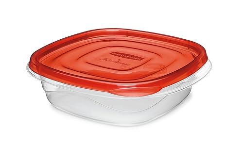 Rubbermaid TakeAlongs Square Food Storage Containers, 2.9 Cup, Tint Chili, 2 Count