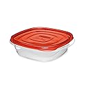 Rubbermaid TakeAlongs Square Food Storage Containers, 2.9 Cup, Tint Chili, 2 Count