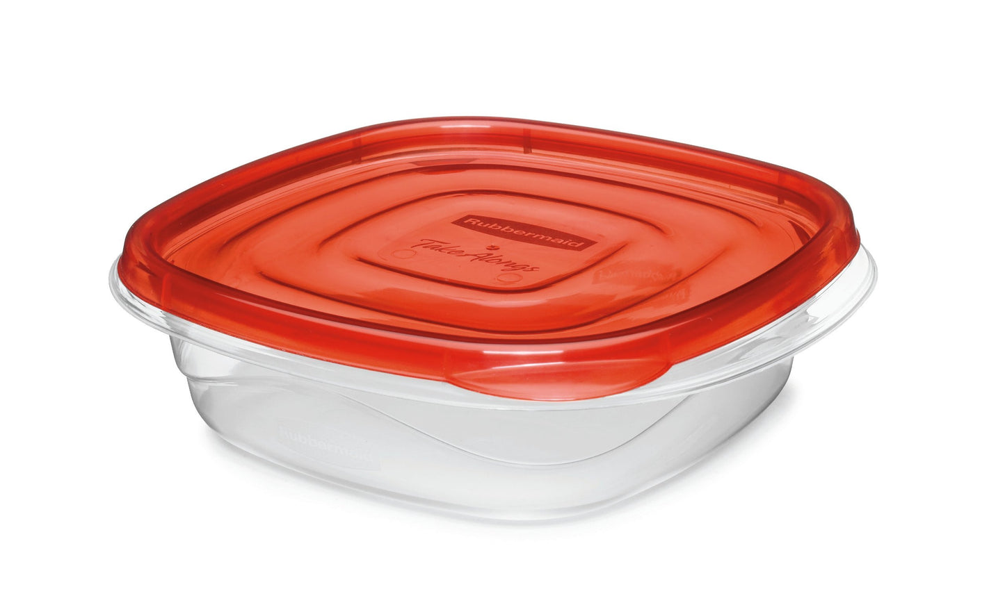 Rubbermaid TakeAlongs Square Food Storage Containers, 2.9 Cup, Tint Chili, 2 Count