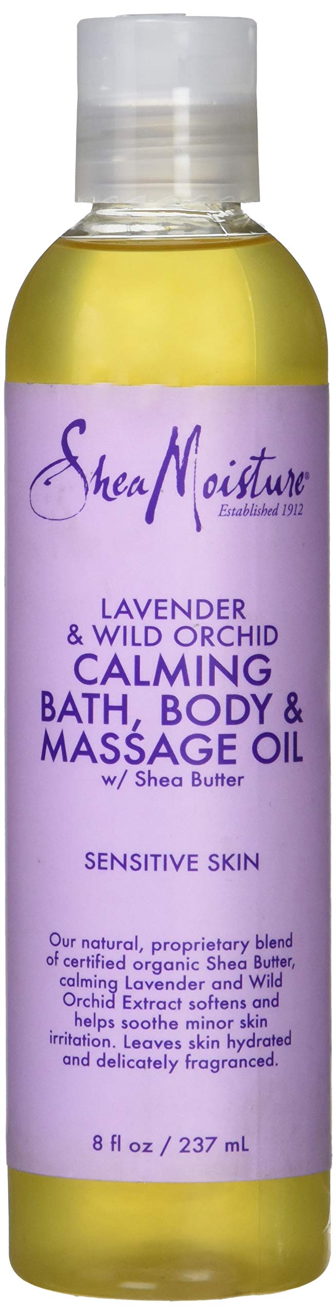Shea Moisture Lavender & Wild Orchid Bath-Body & Massage Oil, 8 Ounce