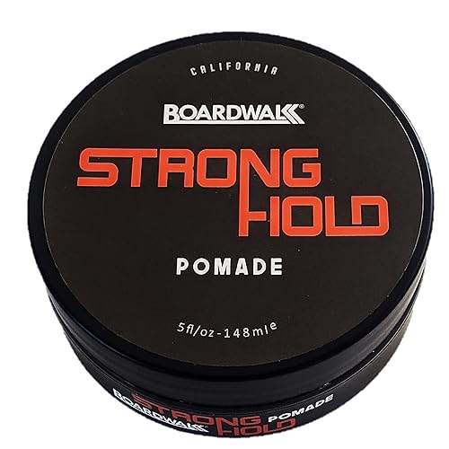 Boardwalk Pomade Strong-Hold 5oz Water Soluble Aloe Castor Oil Vitamin B-5 Anti-Dandruff Vegan for Men and Women