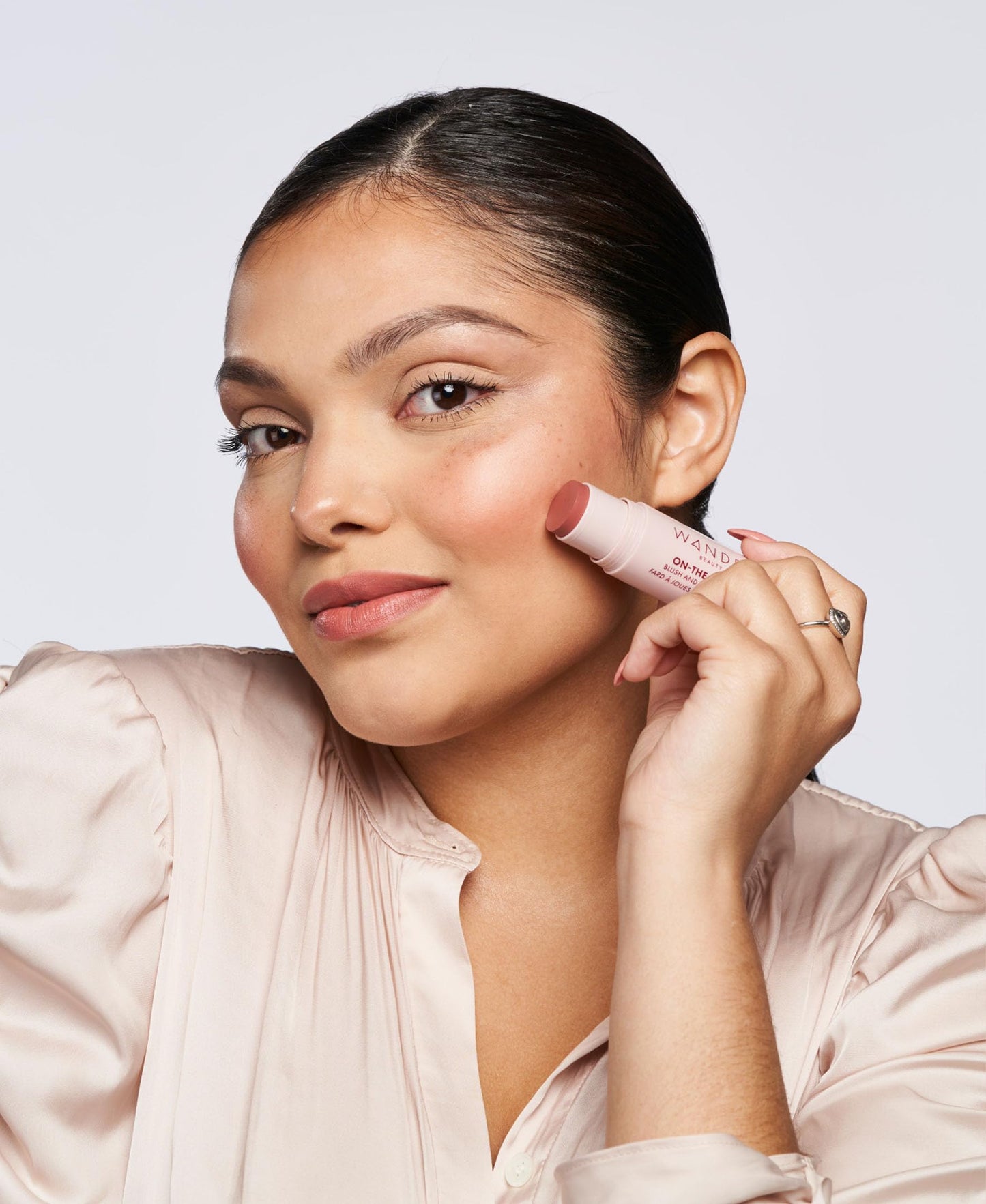 "Wander Beauty On-the-Glow Blush and Illuminator - Bare/Nude Glow - 7-in-1 Hydrating Cream Blush & Highlighting Stick - Stick Blush for Cheeks, Lip