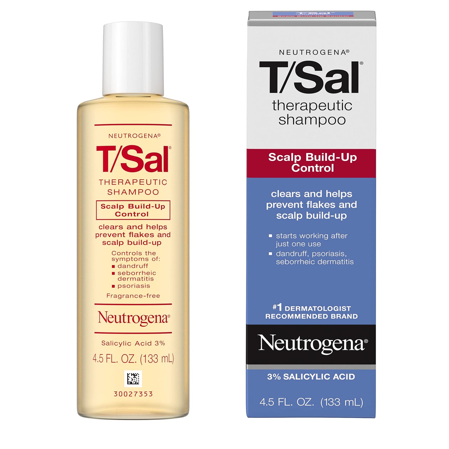 Neutrogena T/Sal Therapeutic Scalp Shampoo for Scalp Build-Up Control with 3% Salicylic Acid, Scalp Treatment for Dandruff, Scalp Psoriasis