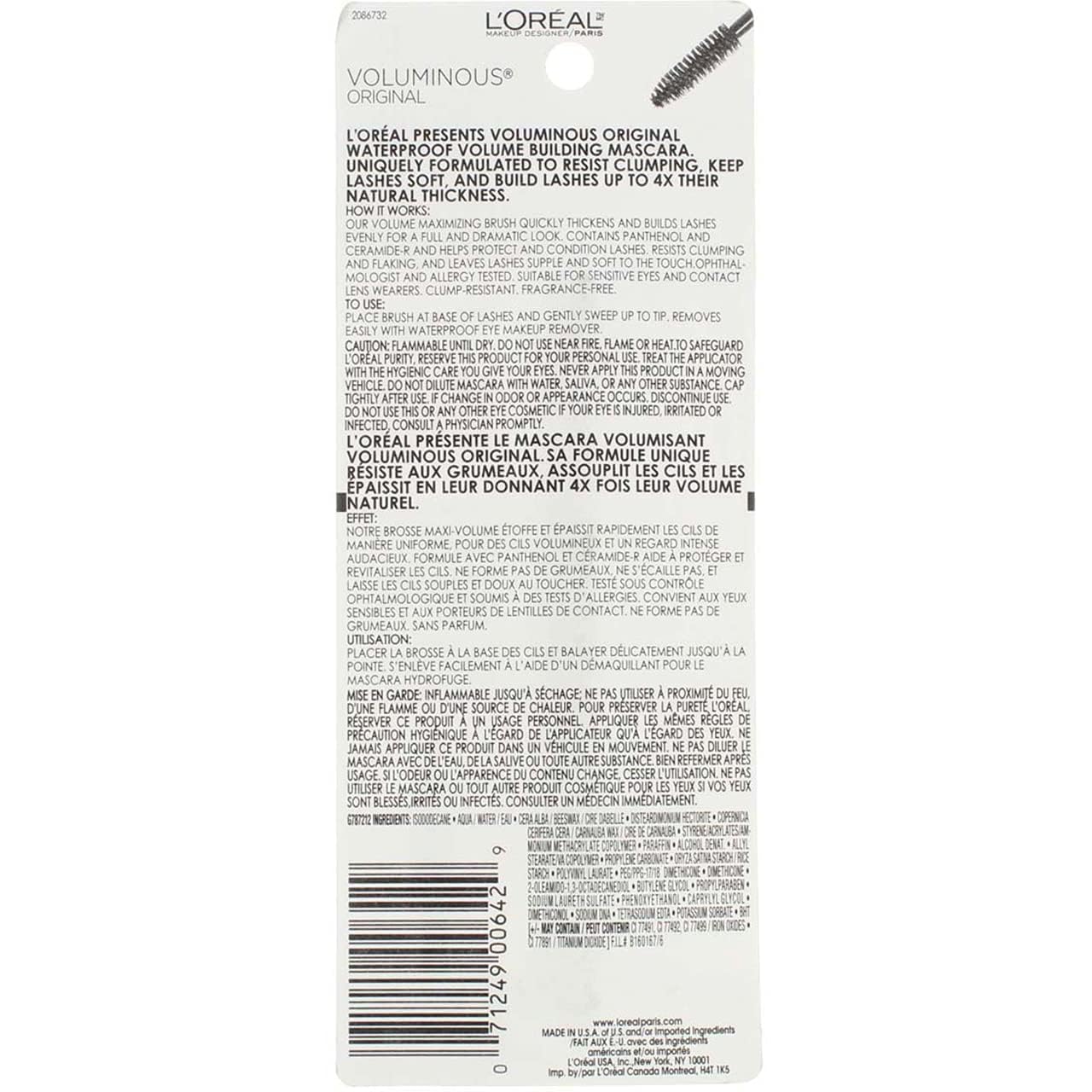 L’Oreal ParisVoluminous Waterproof Mascara Waterproof Black Brown #365