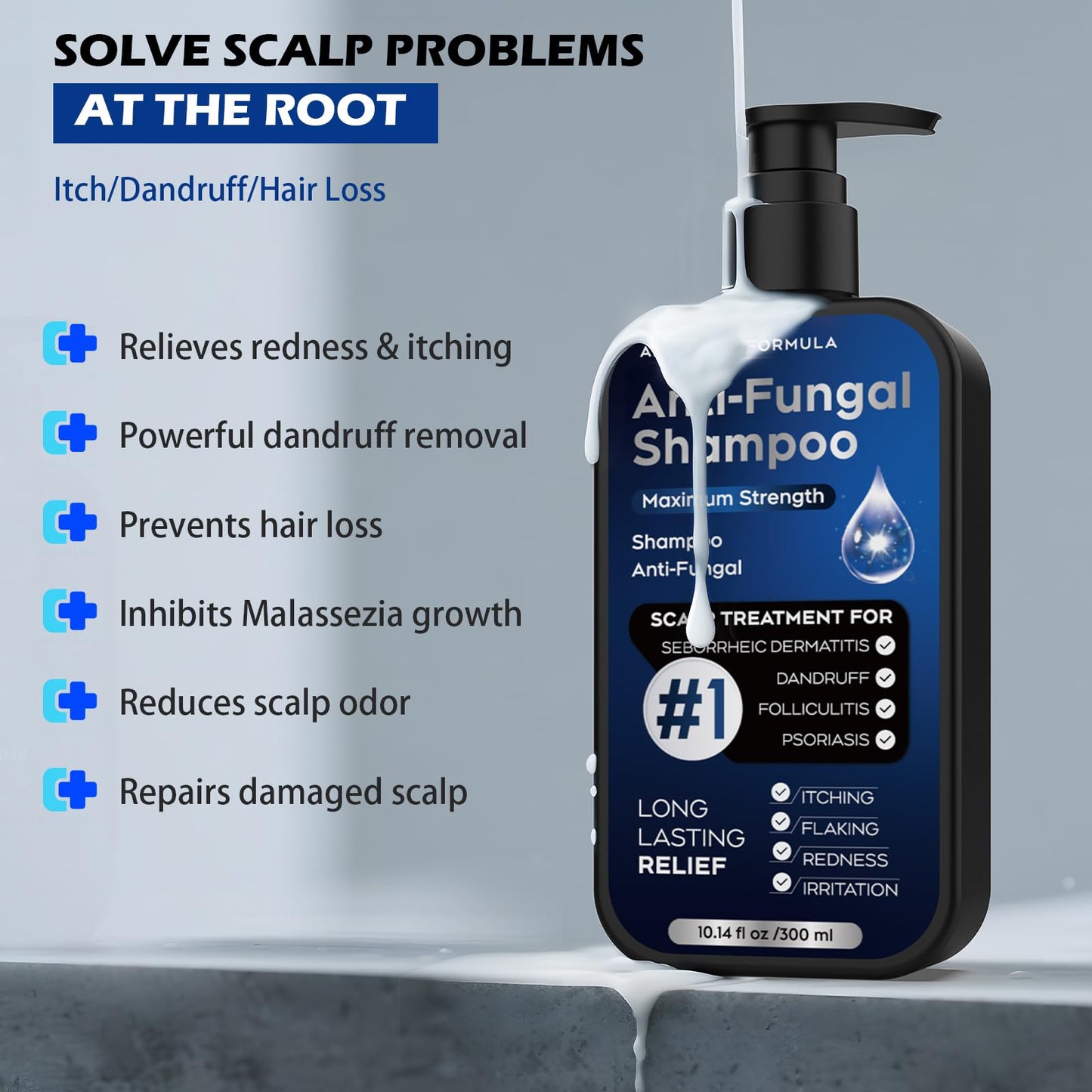 oely Antifungal Shampoo for Seborrheic Dermatitis, Folliculitis & Scalp Psoriasis, Anti-Dandruff Shampoo for Men & Women, Relieves Scalp Itching Beauty and Personal Care oely