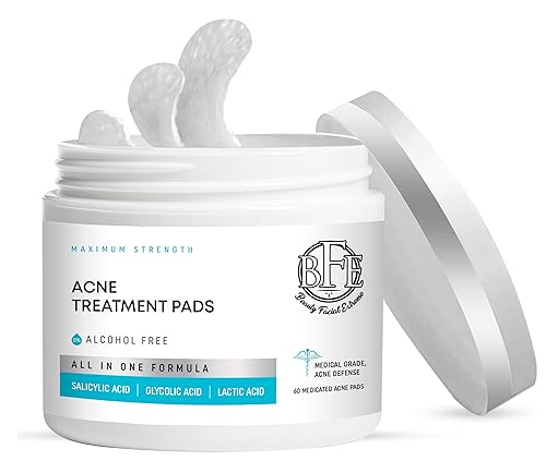 Acne Treatment Pads- Eliminates Cystic Breakouts, Oily Skin & Clogged Pores. Clear Pimple, Whitehead, Blackhead, Dark Spots & Improve Skin Texture.